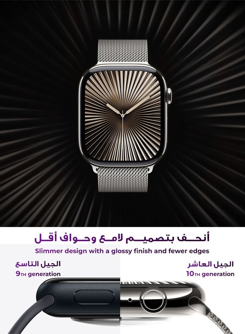 Urjwan Smartwatch Series 10 Silver 46mm: AMOLED Ultra-Clear Display, Photo Display Feature, Exclusive App, “Remember You” instance messaging, Slimmer Design with Reduced Bezels, New Colors with Extra Strap, Call & Notification Support. - Image 2